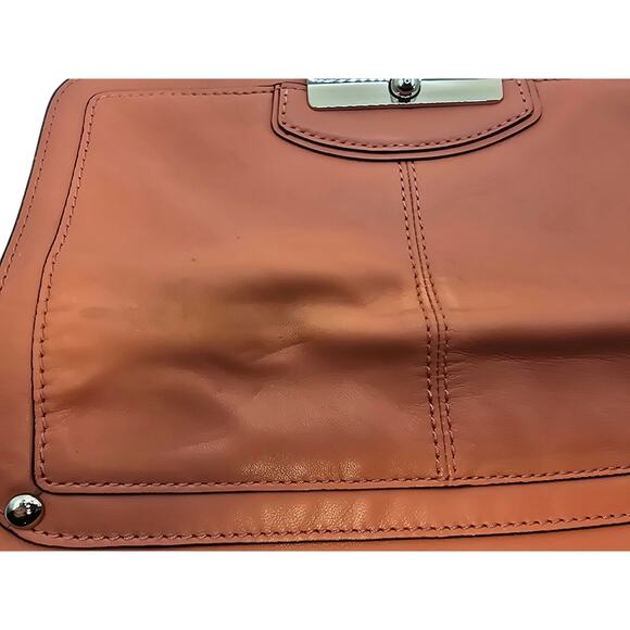 NWT Coach Wrist Purse Wallet Clutch Coral with Defect - Picture 7 of 8